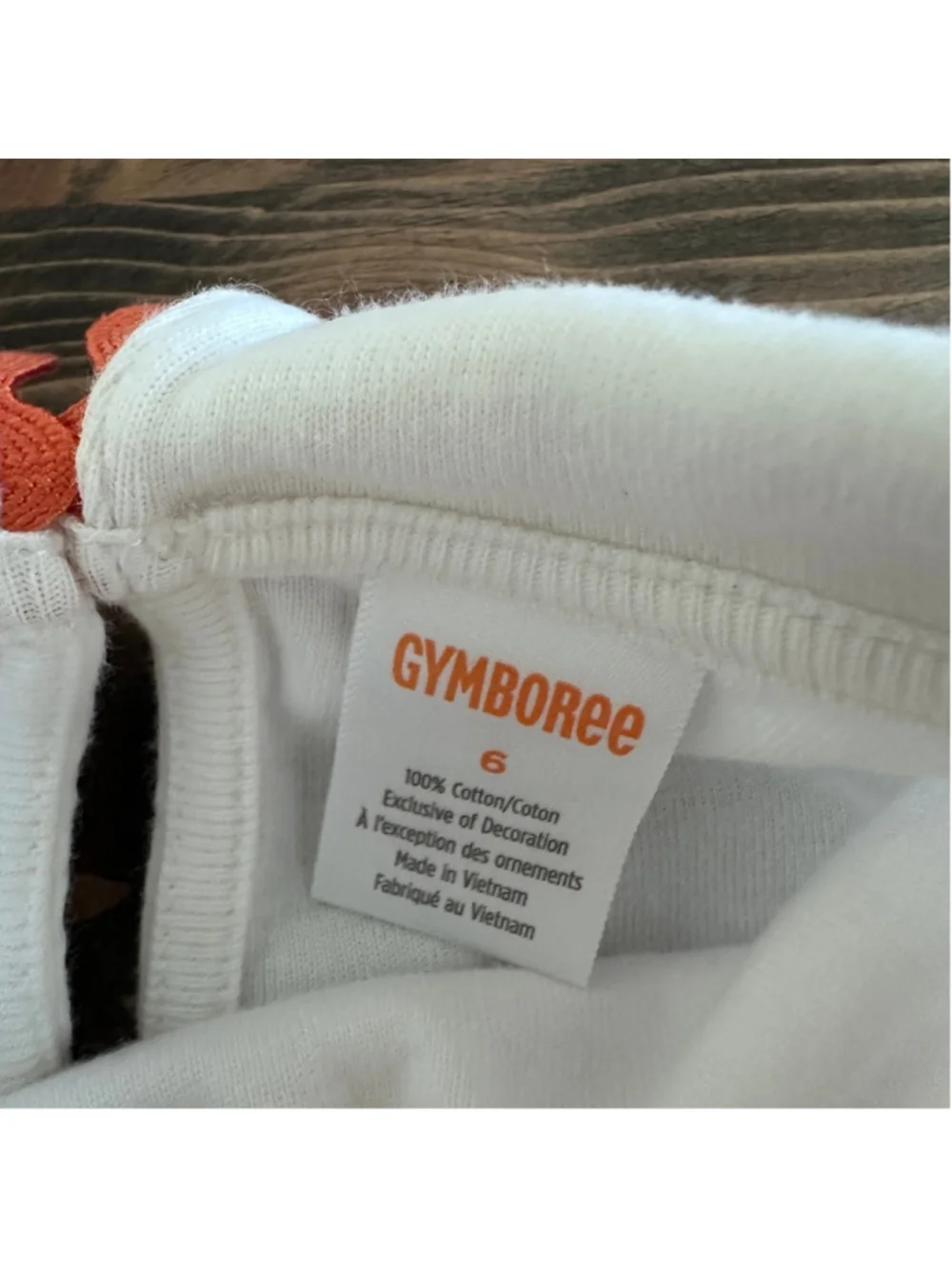Gymboree Girls Pumpkin Shirt 6 White Orange Fall Top